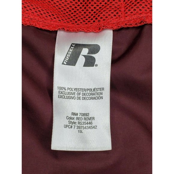 Rare Russell Red Burgundy Full Zip Hooded Small (34-36) Windbreaker Jacket - Picture 10 of 11